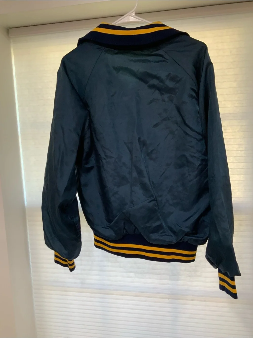 Vintage Secretary of State Illinois Satin Bomber Jacket with Embroidered Crest